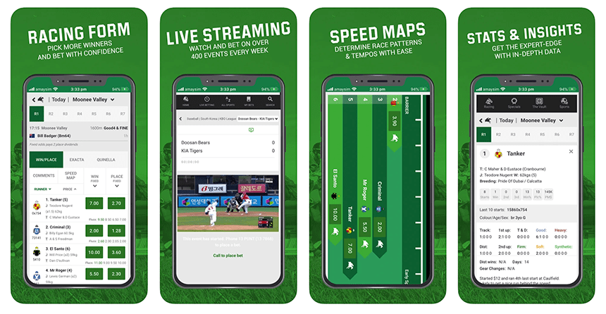 Unibet App képernyőképek